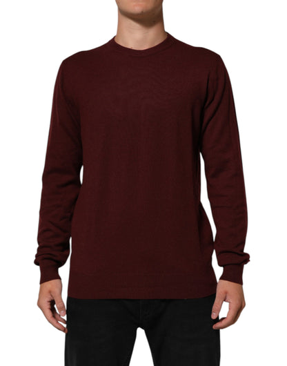 Dolce & Gabbana Kastanienbrauner Kaschmirpullover mit Rundhalsausschnitt