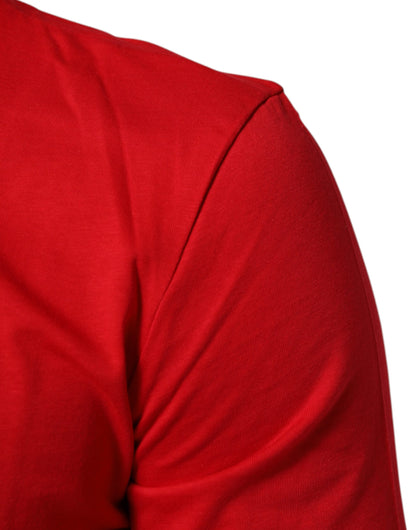 Dolce & Gabbana Rotes Goodluck 2023 Baumwoll-T-Shirt mit Rundhalsausschnitt