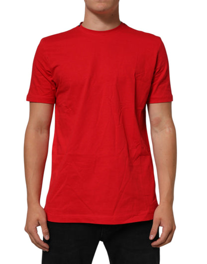 Dolce & Gabbana Rotes Goodluck 2023 Baumwoll-T-Shirt mit Rundhalsausschnitt