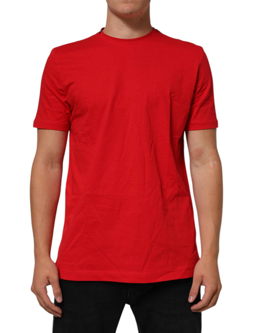 Dolce & Gabbana Rotes Goodluck 2023 Baumwoll-T-Shirt mit Rundhalsausschnitt