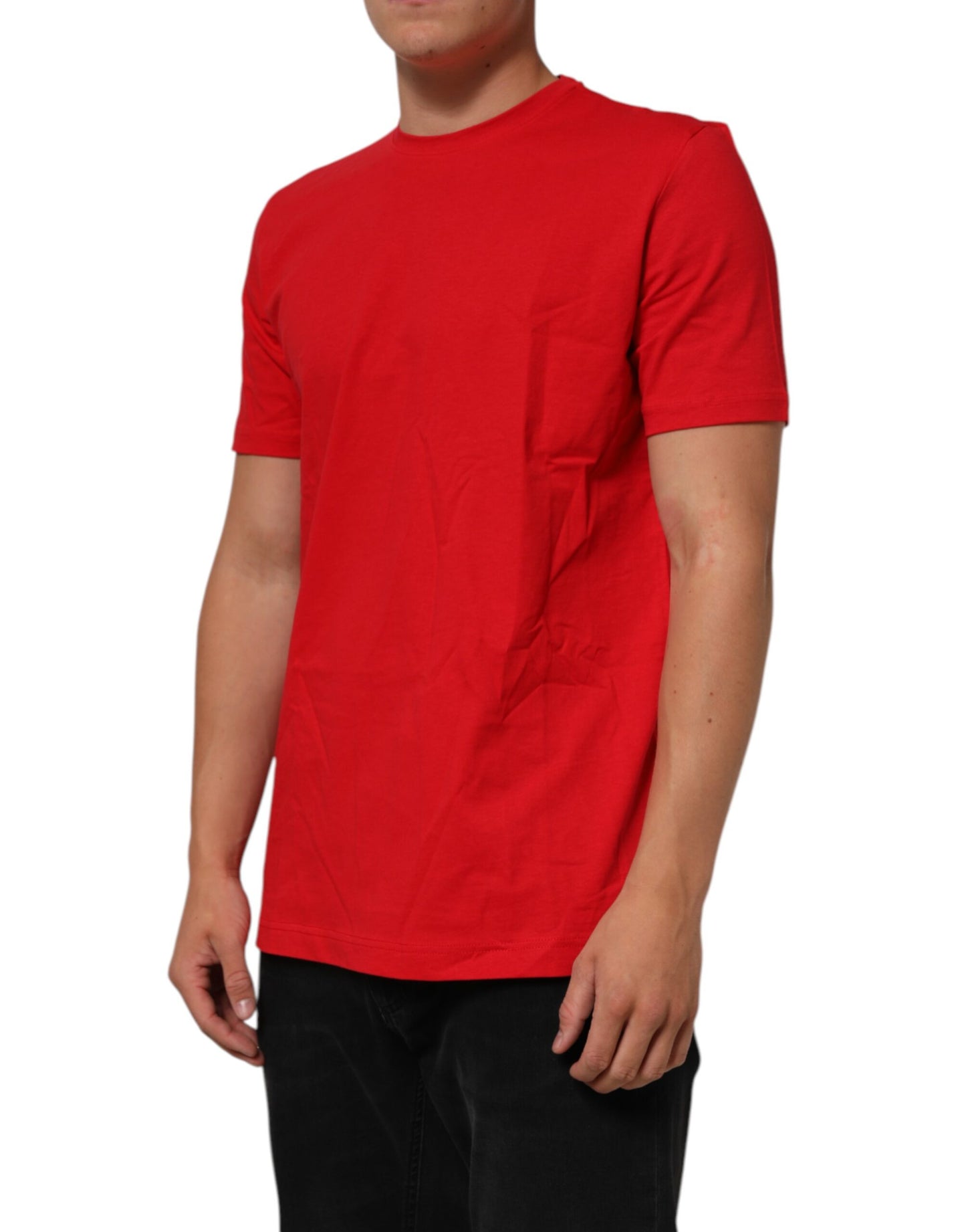 Dolce & Gabbana Rotes Goodluck 2023 Baumwoll-T-Shirt mit Rundhalsausschnitt