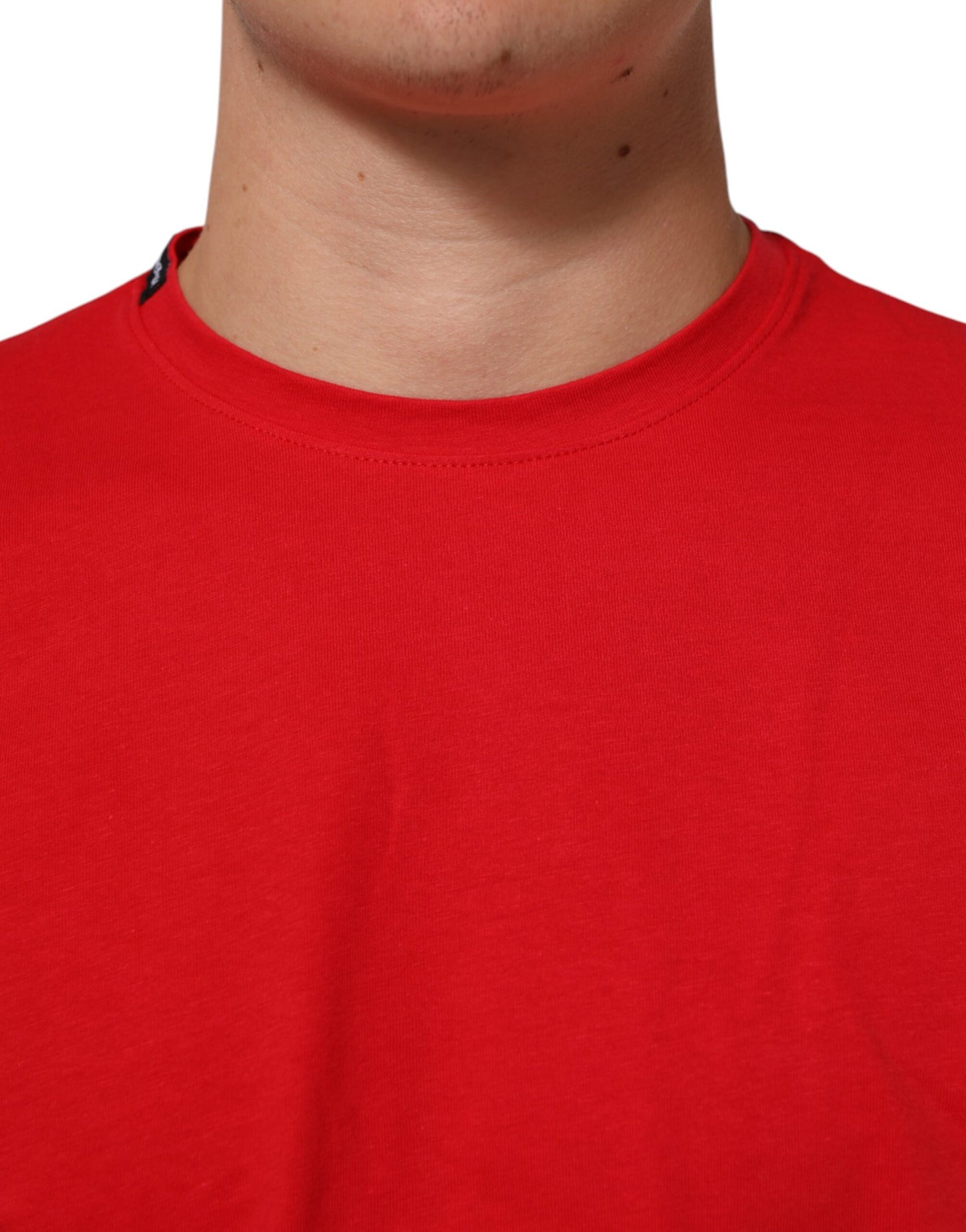 Dolce & Gabbana Rotes Goodluck 2023 Baumwoll-T-Shirt mit Rundhalsausschnitt
