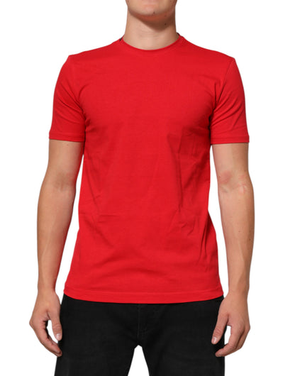 Dolce & Gabbana Rotes Goodluck 2023 Baumwoll-T-Shirt mit Rundhalsausschnitt