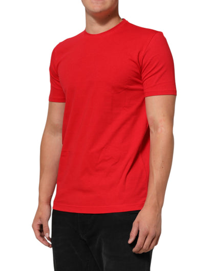 Dolce & Gabbana Rotes Goodluck 2023 Baumwoll-T-Shirt mit Rundhalsausschnitt