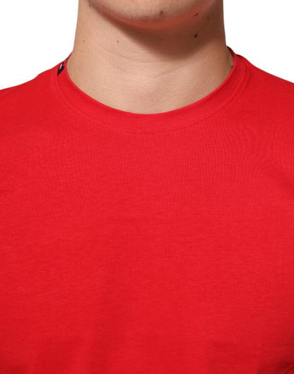 Dolce & Gabbana Rotes Goodluck 2023 Baumwoll-T-Shirt mit Rundhalsausschnitt