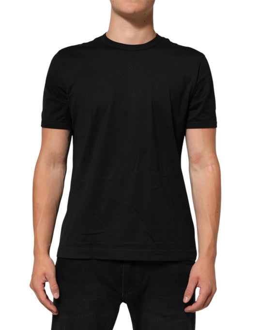 Dolce & Gabbana Schwarzes Goodluck 2021 Baumwoll-T-Shirt mit Rundhalsausschnitt
