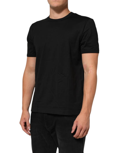 Dolce & Gabbana Schwarzes Goodluck 2021 Baumwoll-T-Shirt mit Rundhalsausschnitt