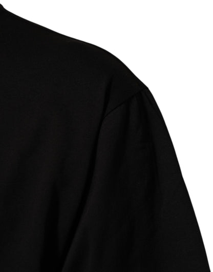 Dolce & Gabbana Schwarzes Logo Print Baumwolle Männer T-Shirt mit Rundhalsausschnitt