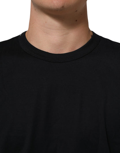 Dolce & Gabbana Schwarzes Goodluck 2018 Baumwoll-T-Shirt mit Rundhalsausschnitt