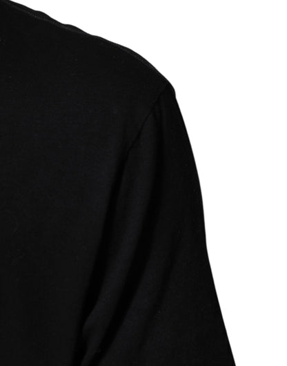 Dolce & Gabbana Schwarzes T-Shirt mit Rundhalsausschnitt aus Baumwolle mit Musical-Druck