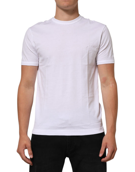 Dolce & Gabbana Weißes Goodluck 2021 Baumwoll-T-Shirt mit Rundhalsausschnitt