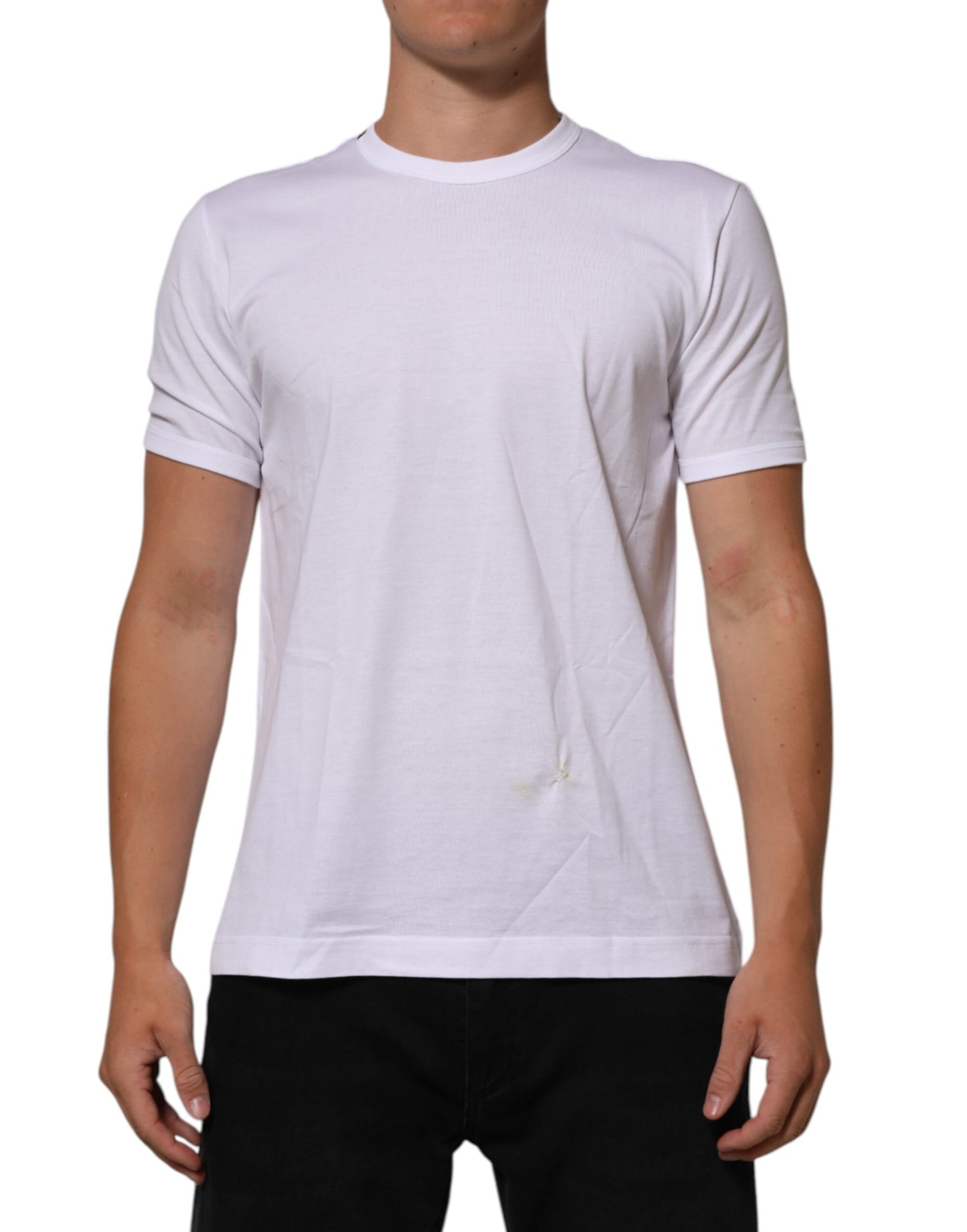 Dolce & Gabbana Weißes Goodluck 2021 Baumwoll-T-Shirt mit Rundhalsausschnitt
