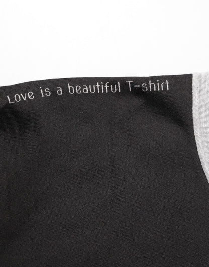 Dolce & Gabbana Schwarzes T-Shirt mit Rundhalsausschnitt aus Baumwolle mit Logodruck für Männer