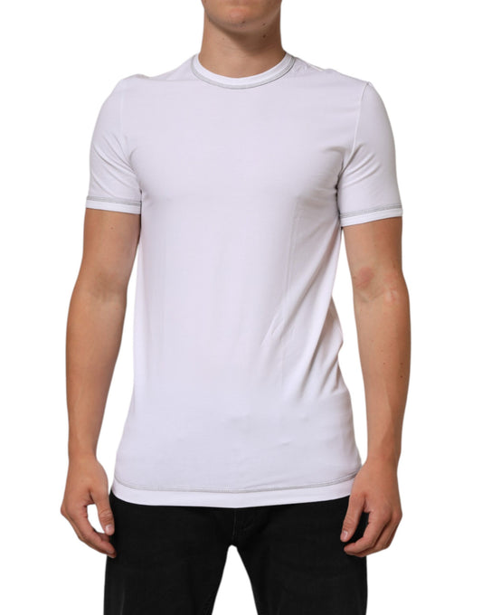 Dolce & Gabbana Weiß Baumwolle Rundhalsausschnitt Männer Unterwäsche T-Shirt