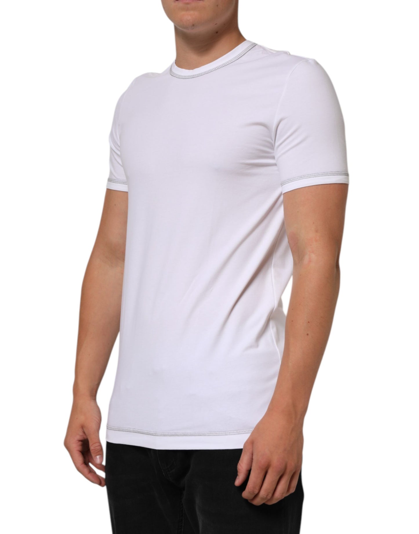 Dolce & Gabbana Weiß Baumwolle Rundhalsausschnitt Männer Unterwäsche T-Shirt
