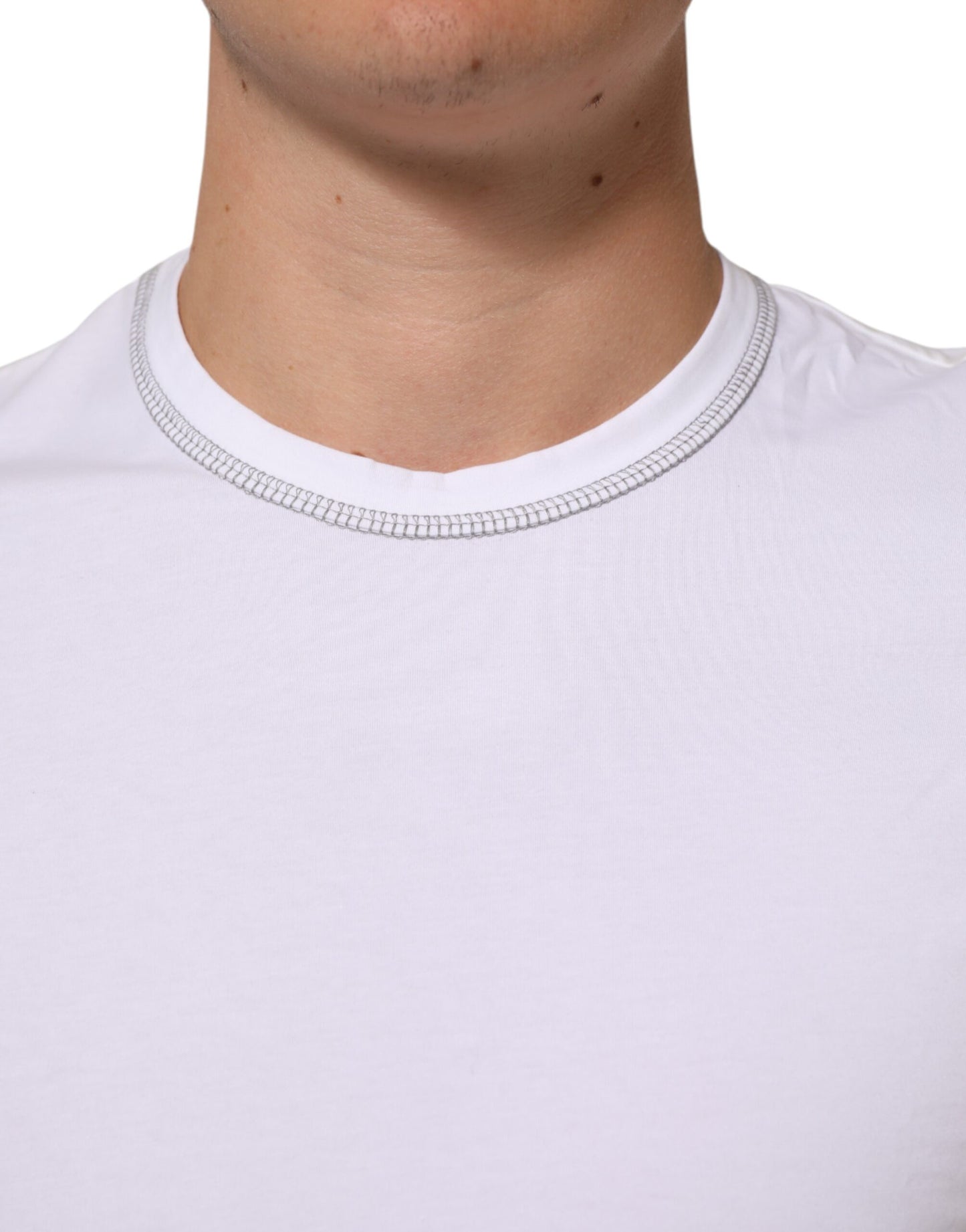 Dolce & Gabbana Weiß Baumwolle Rundhalsausschnitt Männer Unterwäsche T-Shirt
