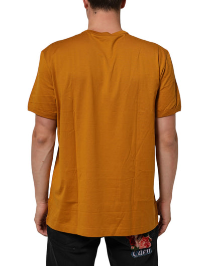 Dolce & Gabbana Golden Brown Crew Neck Kurzarm-T-Shirt