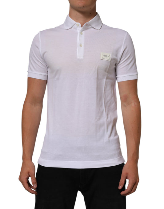 Dolce & Gabbana Weißes Polohemd mit kurzen Ärmeln für Männer mit Kragen