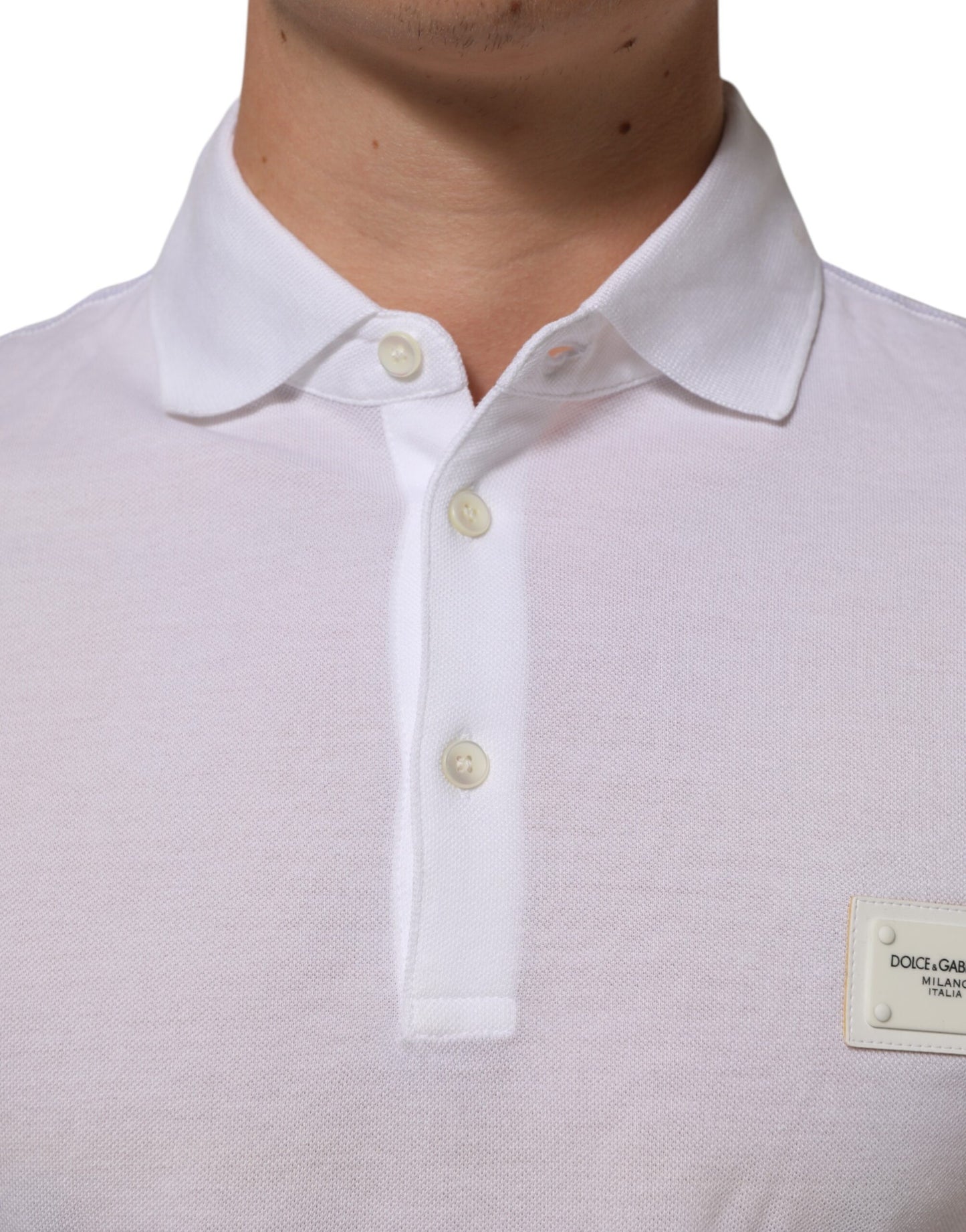 Dolce & Gabbana Weißes Polohemd mit kurzen Ärmeln für Männer mit Kragen