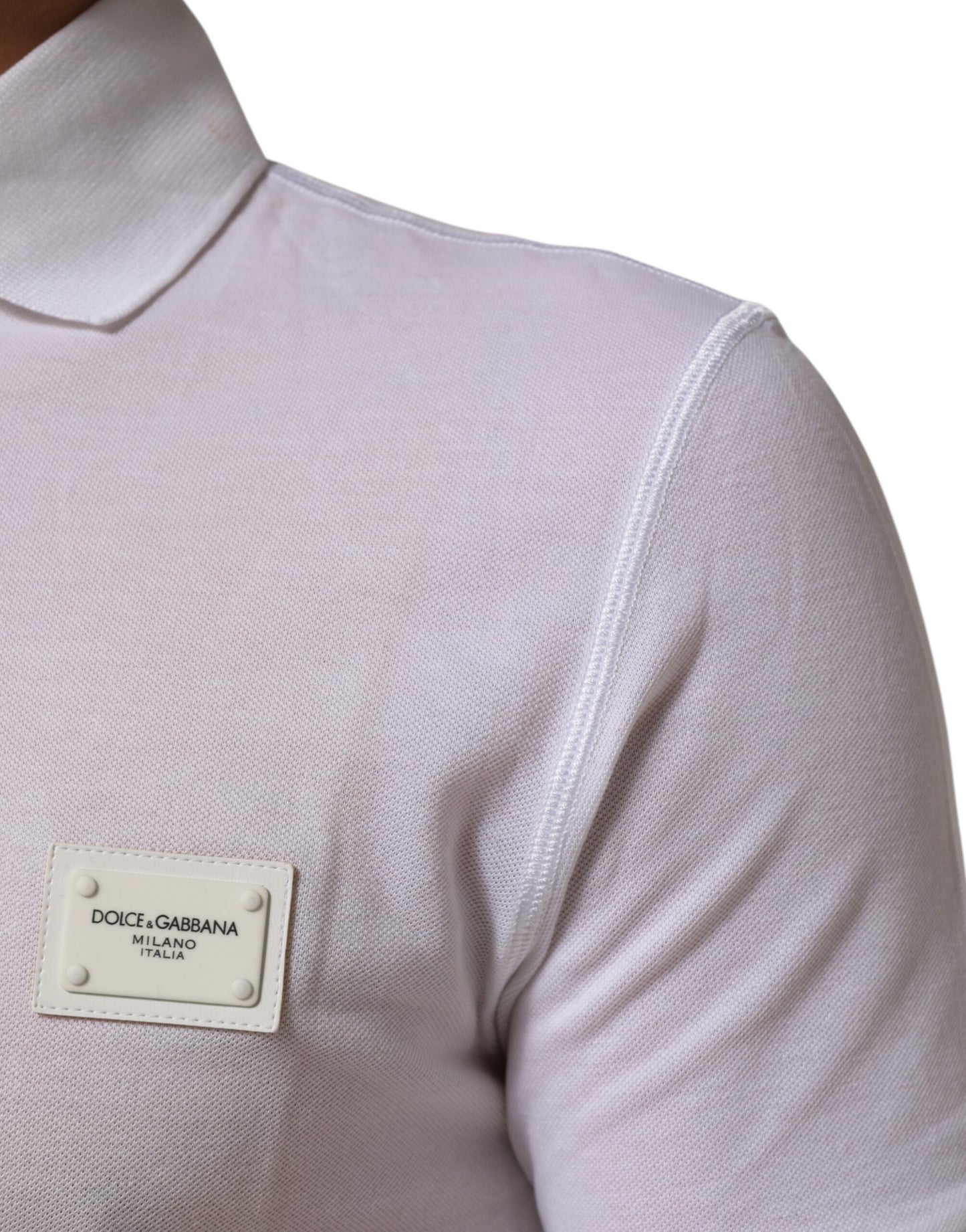Dolce & Gabbana Weißes Polohemd mit kurzen Ärmeln für Männer mit Kragen