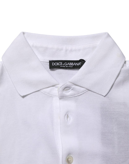 Dolce & Gabbana Weißes Polohemd mit kurzen Ärmeln für Männer mit Kragen