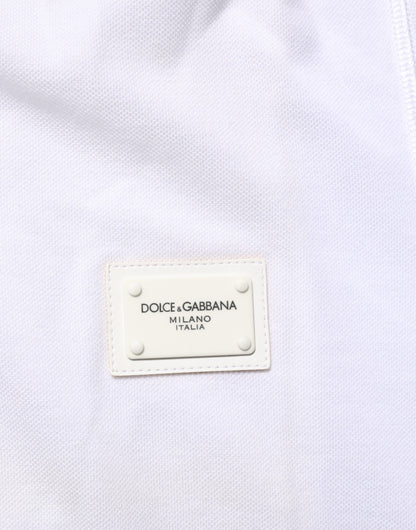 Dolce & Gabbana Weißes Polohemd mit kurzen Ärmeln für Männer mit Kragen