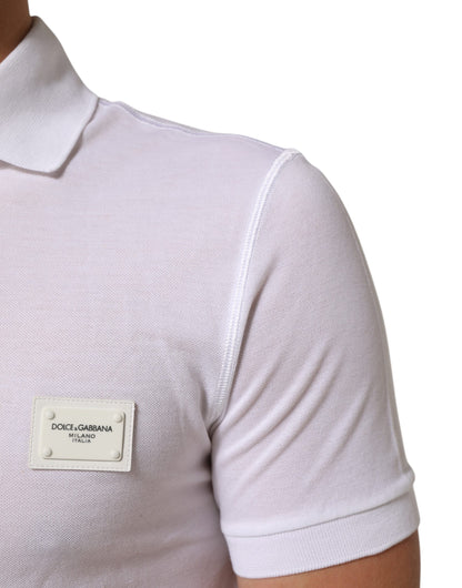 Dolce & Gabbana Weißes Polo-T-Shirt mit kurzen Ärmeln und Kragen