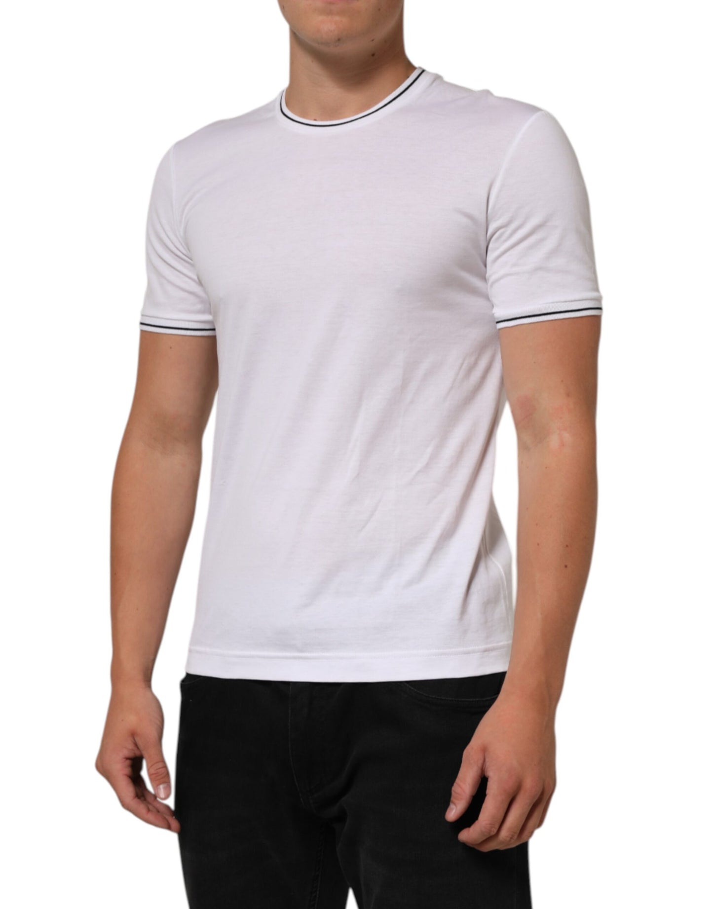 Dolce & Gabbana Weißes Kurzarm-Rundhals-T-Shirt für Männer Unterwäsche