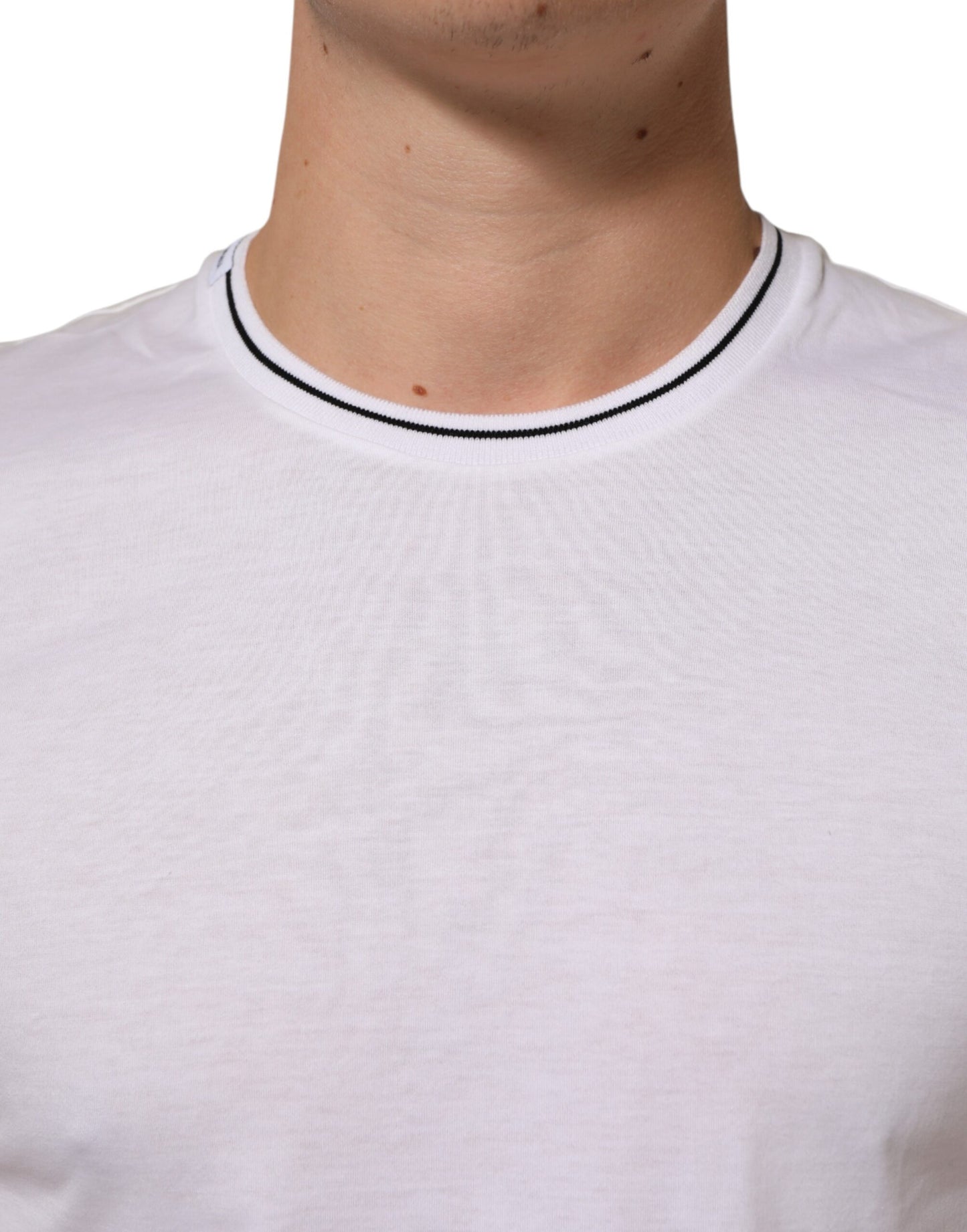 Dolce & Gabbana Weißes Kurzarm-Rundhals-T-Shirt für Männer Unterwäsche