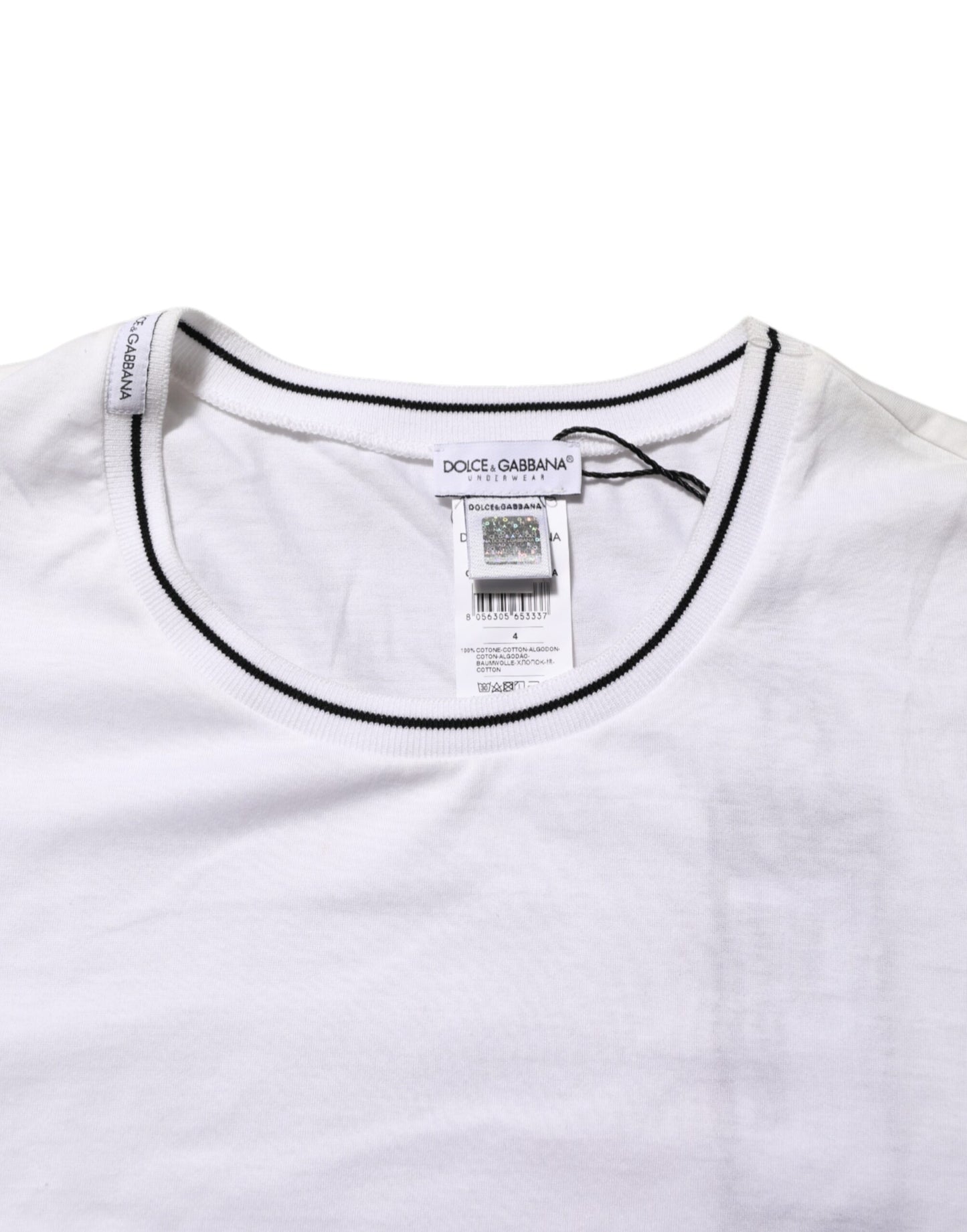 Dolce & Gabbana Weißes Kurzarm-Rundhals-T-Shirt für Männer Unterwäsche