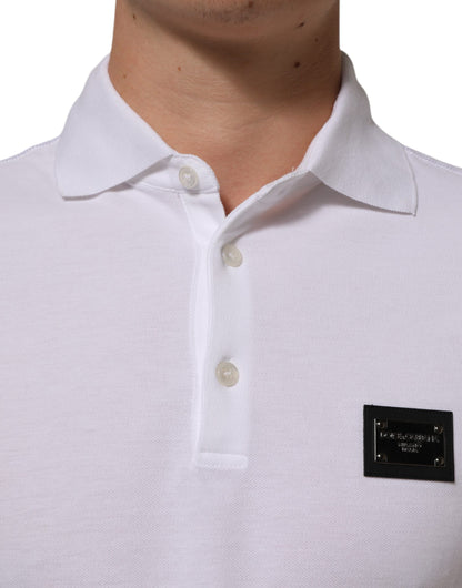 Dolce & Gabbana Weißes Polohemd mit kurzen Ärmeln für Männer mit Kragen