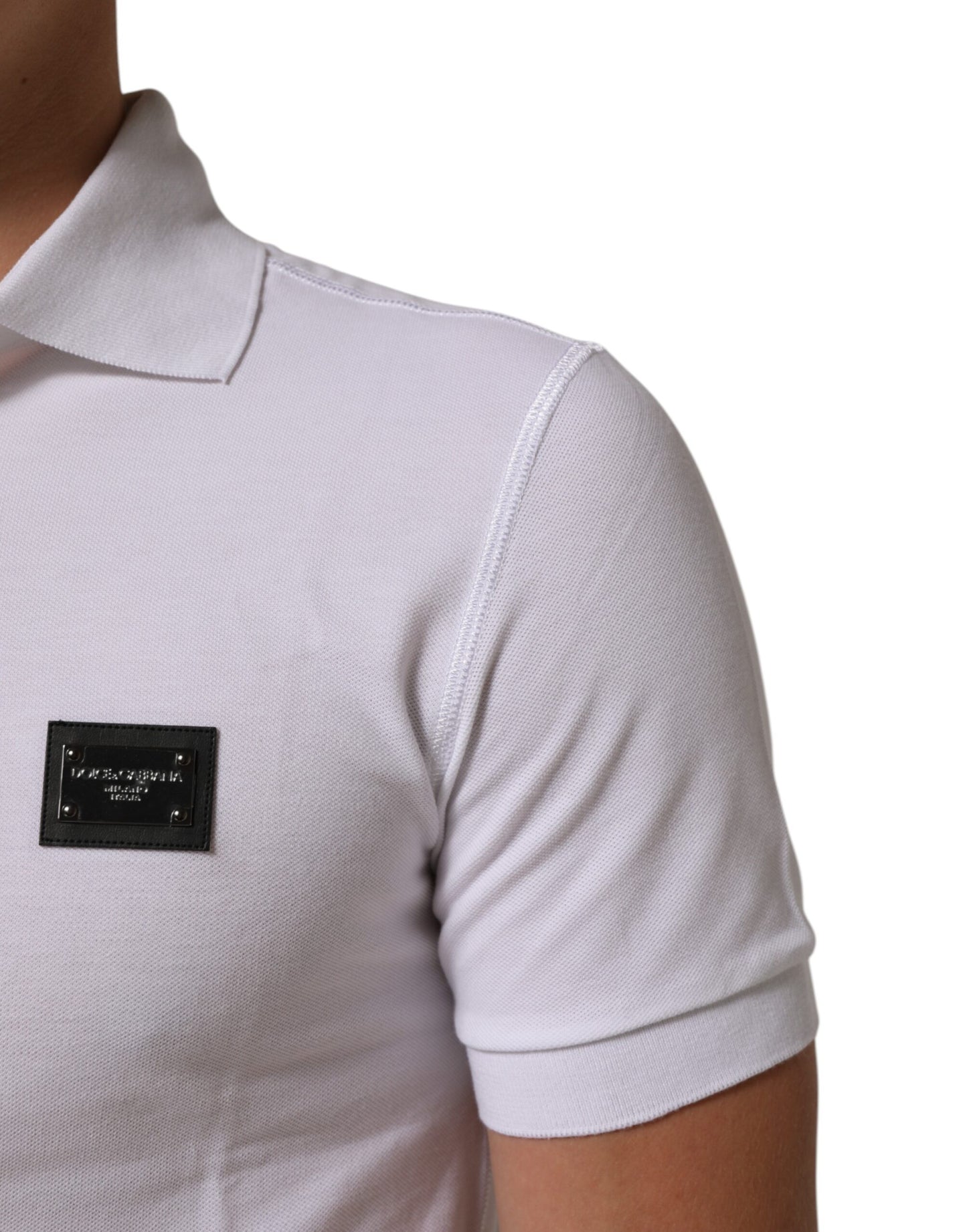 Dolce & Gabbana Weißes Polohemd mit kurzen Ärmeln für Männer mit Kragen