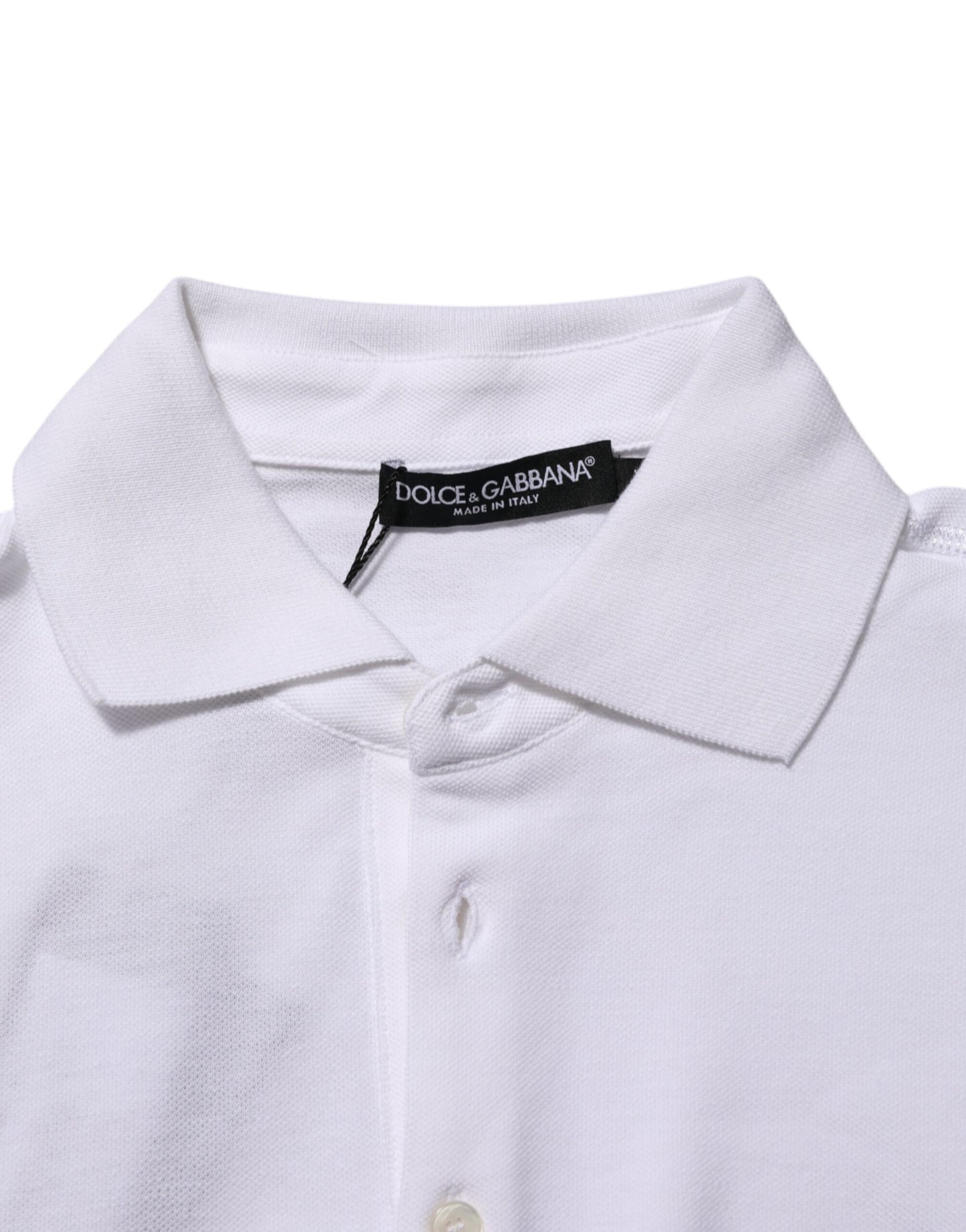 Dolce & Gabbana Weißes Polohemd mit kurzen Ärmeln für Männer mit Kragen