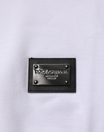 Dolce & Gabbana Weißes Polohemd mit kurzen Ärmeln für Männer mit Kragen