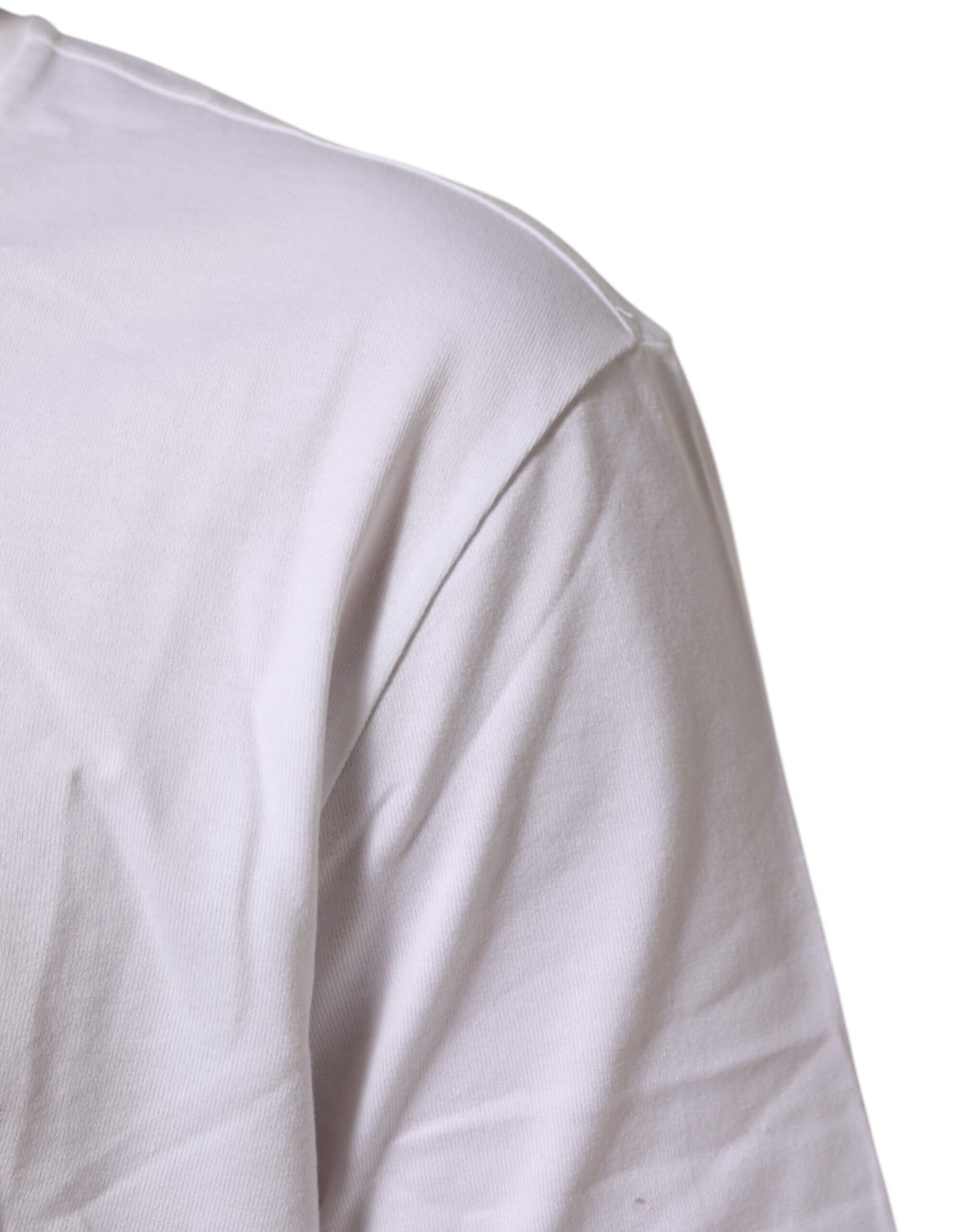 Dolce & Gabbana Weißes Baumwoll-T-Shirt mit Rundhalsausschnitt und kurzen Ärmeln