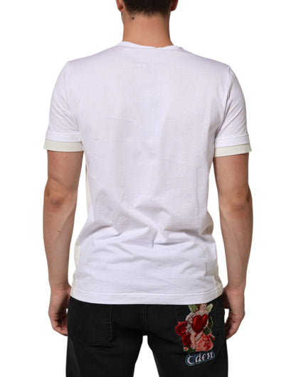 Dolce & Gabbana Weißes Baumwolltaschen-T-Shirt mit kurzen Ärmeln für Männer