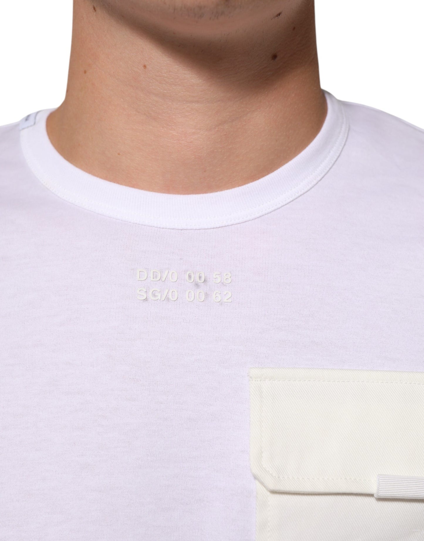 Dolce & Gabbana Weißes Baumwolltaschen-T-Shirt mit kurzen Ärmeln für Männer