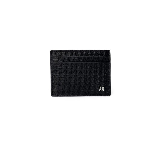 Armani Exchange Schwarzes Leder Portemonnaie