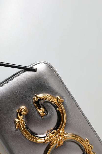 Dolce & Gabbana Metallic Silber Nappa Mini DG Mädchen Umhängetasche Borse