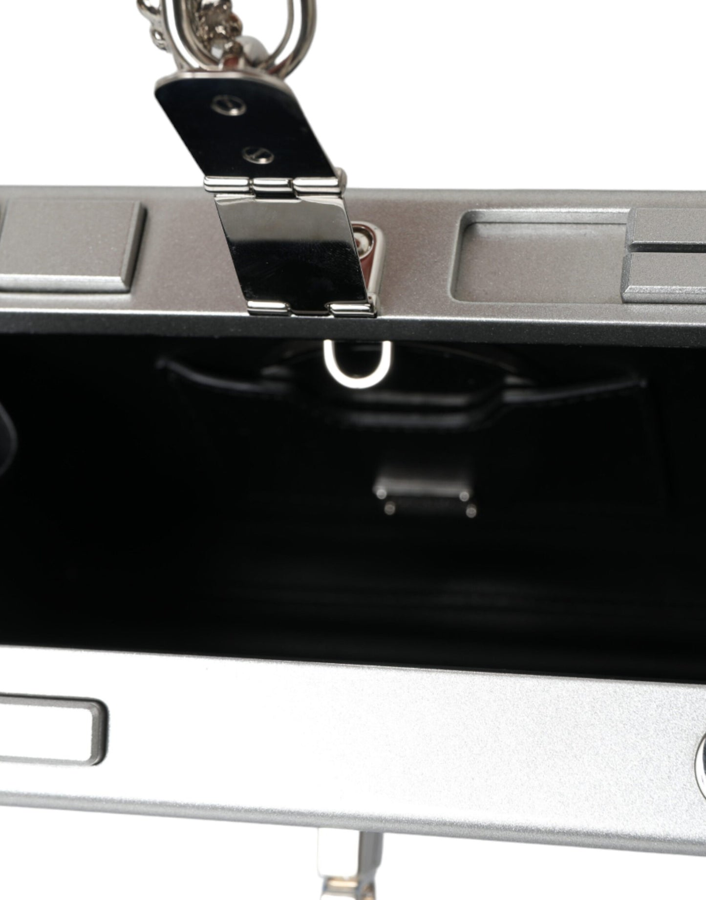 Dolce & Gabbana Blau Silber Holz Walkman Box Clutch Schulter Tasche Borse