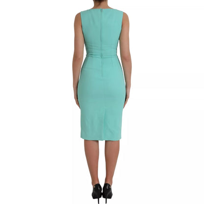 Dolce & Gabbana Grünes ärmelloses Midikleid aus Viskose