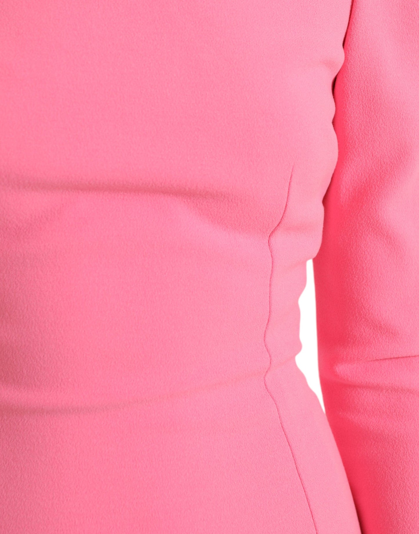 Dolce & Gabbana Rosa Polyester Langärmeliges Etuikleid Midikleid
