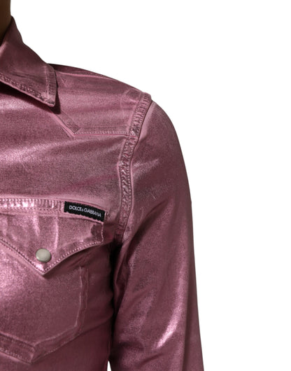 Dolce & Gabbana Rosa Baumwoll-Stretch-Cropped-Jacke