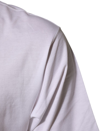 Dolce & Gabbana Weißes T-Shirt mit Rundhalsausschnitt und Engelsdruck aus Baumwolle für Männer