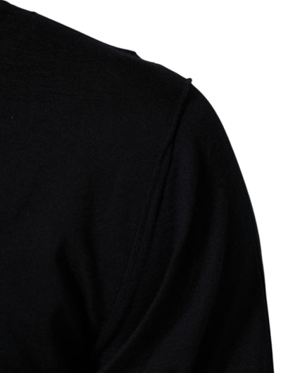 Dolce & Gabbana Schwarzer Kaschmir-Strickpullover mit V-Ausschnitt