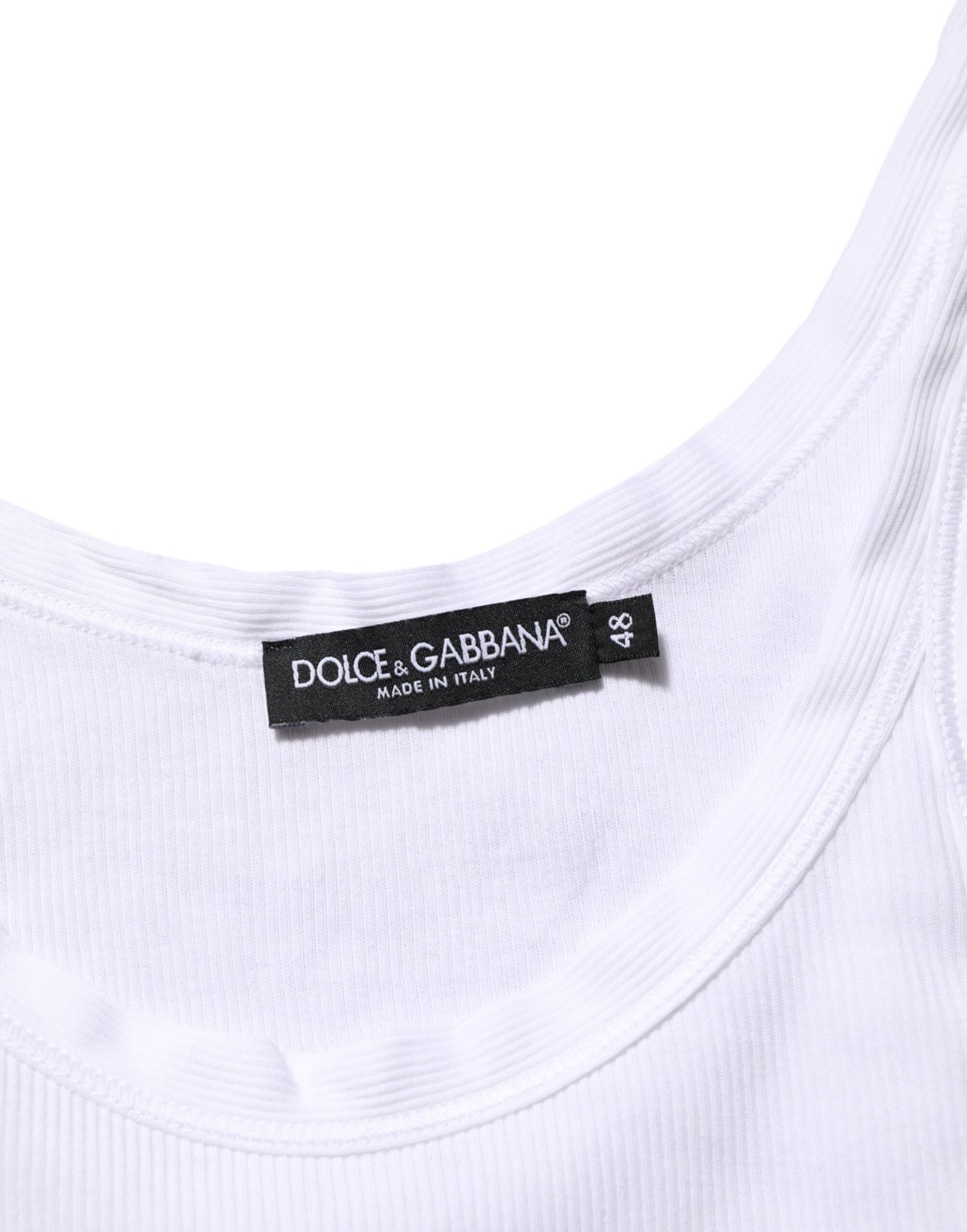 Dolce & Gabbana Weißes ärmelloses Rundhals-Tank-Top T-Shirt