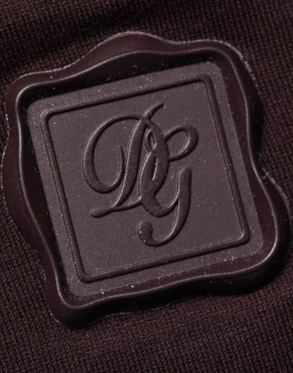 Dolce & Gabbana Braunes Logo-Plakette Baumwolle T-Shirt mit Rundhalsausschnitt