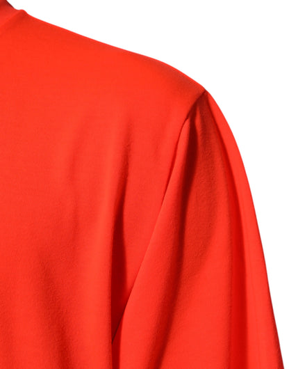 Dolce & Gabbana Neon Orange Polyester Männer T-Shirt mit Rundhalsausschnitt