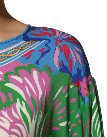 Dolce & Gabbana Mehrfarbig bedruckte Tunika-Bluse mit Blumenmuster