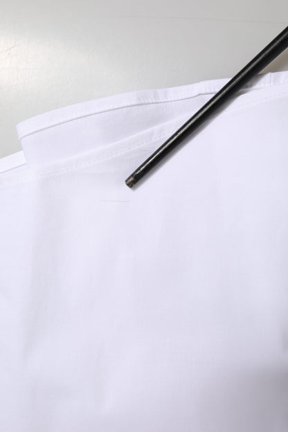 Dolce & Gabbana Weißes Baumwollhemd mit Kragen Formales Oberteil